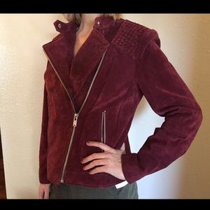 Real suede mango burgundy jacket